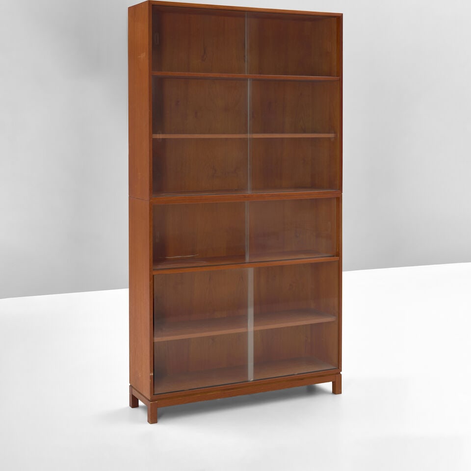 MID-CENTURY MODERN BOOKCASE Denmark, circa 1960, in two sections, each with one adjustable shelf... - 3