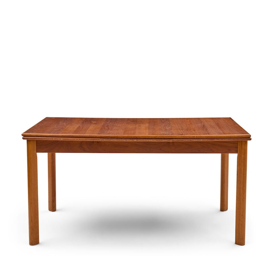 BRDR FURBO DANISH MODERN EXTENSION DINING TABLE Spottrup, Denmark, circa 1965, teak veneer, teak... (1 of 3)