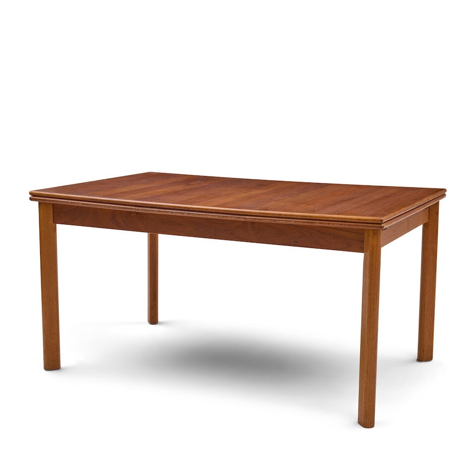 BRDR FURBO DANISH MODERN EXTENSION DINING TABLE Spottrup, Denmark, circa 1965, teak veneer, teak... - 3