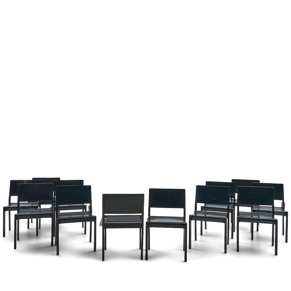 TWELVE ALVAR AALTO (1898-1976) 611 SIDE CHAIRS Finland, designed 1929, later production, enamele... - 2