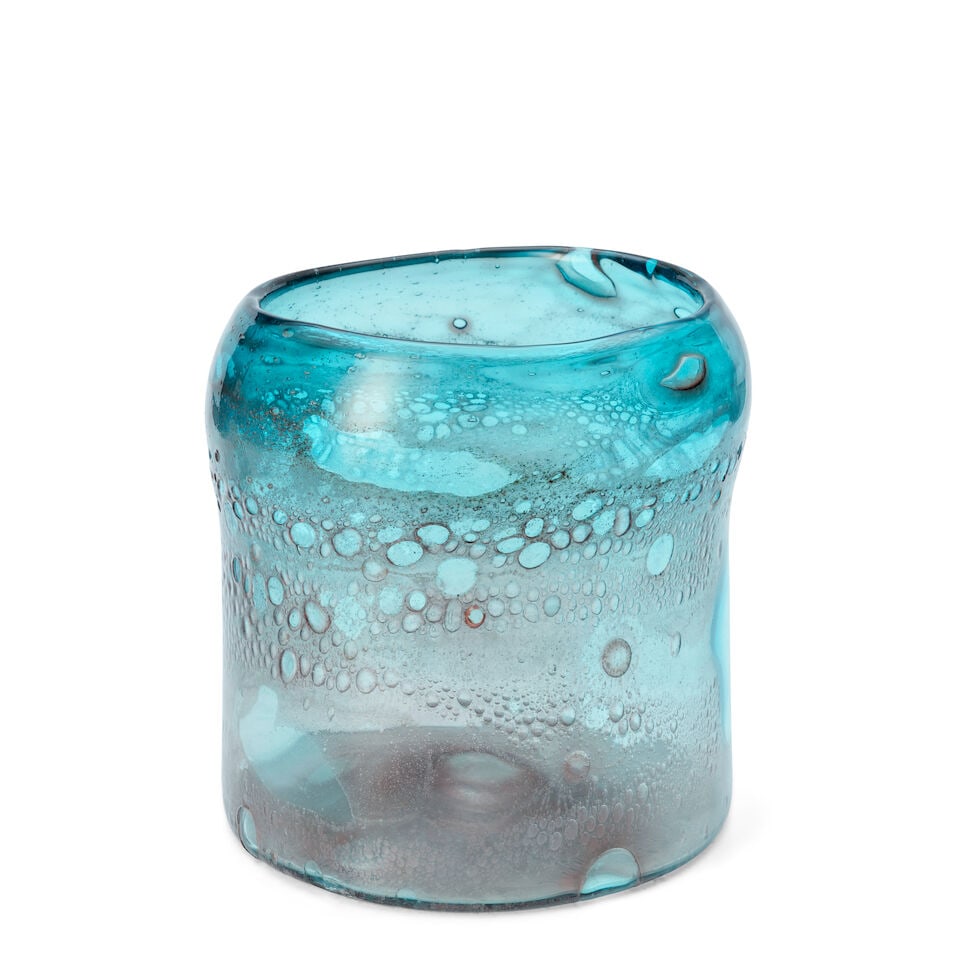 KAJ FRANCK (1911-1989) FOR NUUTAJÄRVI NOTSJÖ VASE circa 1970, blown glass, later, spur...: KAJ FRANCK (1911-1989) FOR NUUTAJÄRVI NOTSJÖ VASE circa 1970, blown glass, later, spurious signature 'Kaj Franck Nuutajärvi Notsjö,' ht. 9 3/8, dia. 9 1/4 in. This lot is subject t