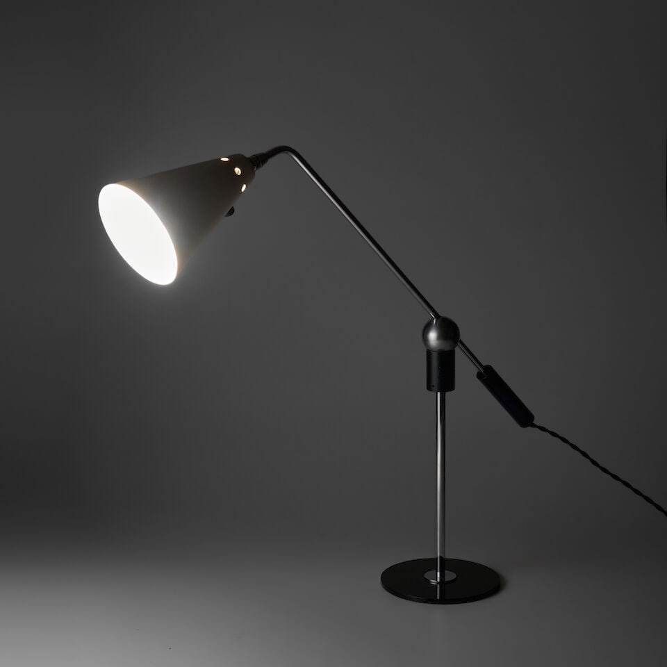 GILBERT WATROUS (1918-1991) FOR HEIFETZ MANUFACTURING TABLE LAMP United States, circa 1950, enam... - 2