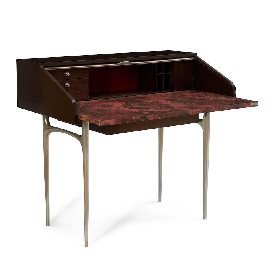 DONALD DESKEY (1894-1989) FOR CHARAK MODERN ROLL-TOP DESK Boston, Massachusetts, circa 1965, wal... - 2
