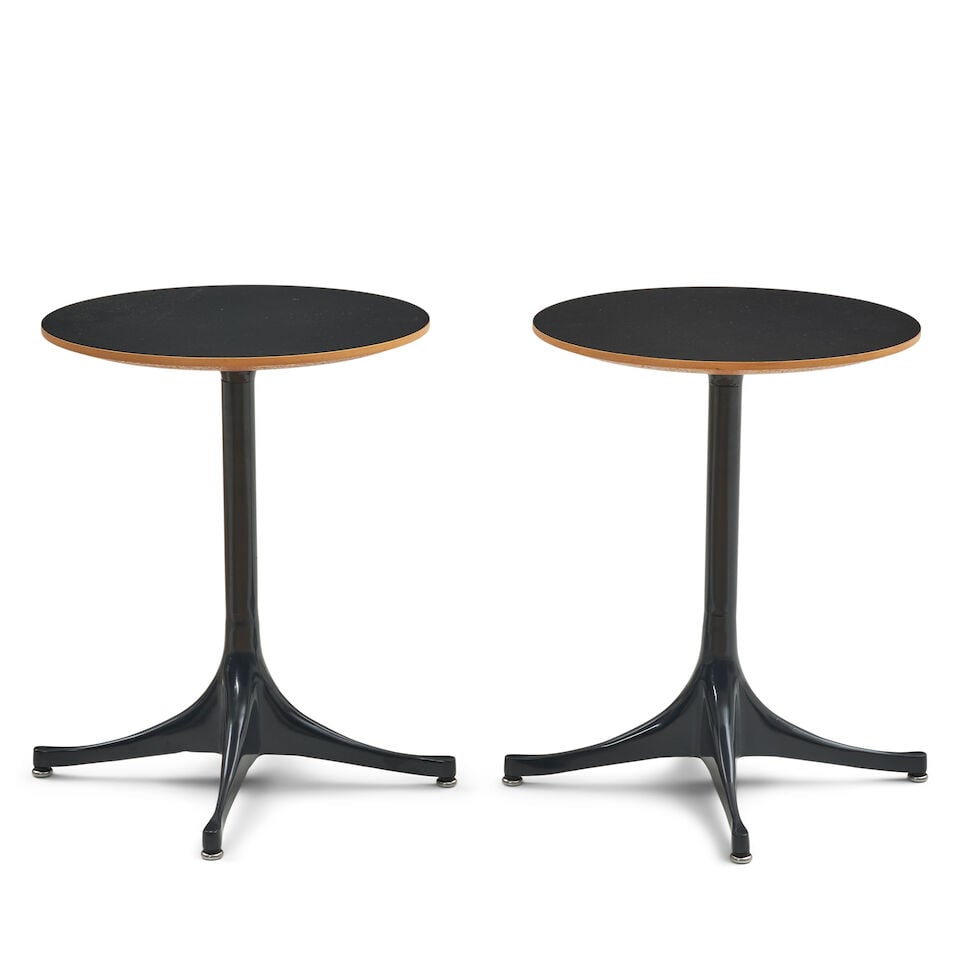 PAIR OF GEORGE NELSON (1908-1986) FOR HERMAN MILLER PEDESTAL SIDE TABLES Zeeland, Michigan, desi... - 2