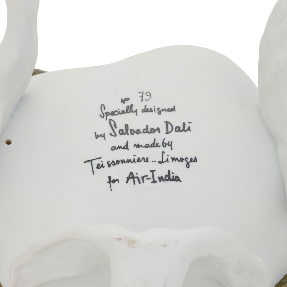 SALVADOR DALI (1904-1989) FOR AIR INDIA SWAN/ELEPHANT ASHTRAY Limoges, France, designed 1967, pa... - 2