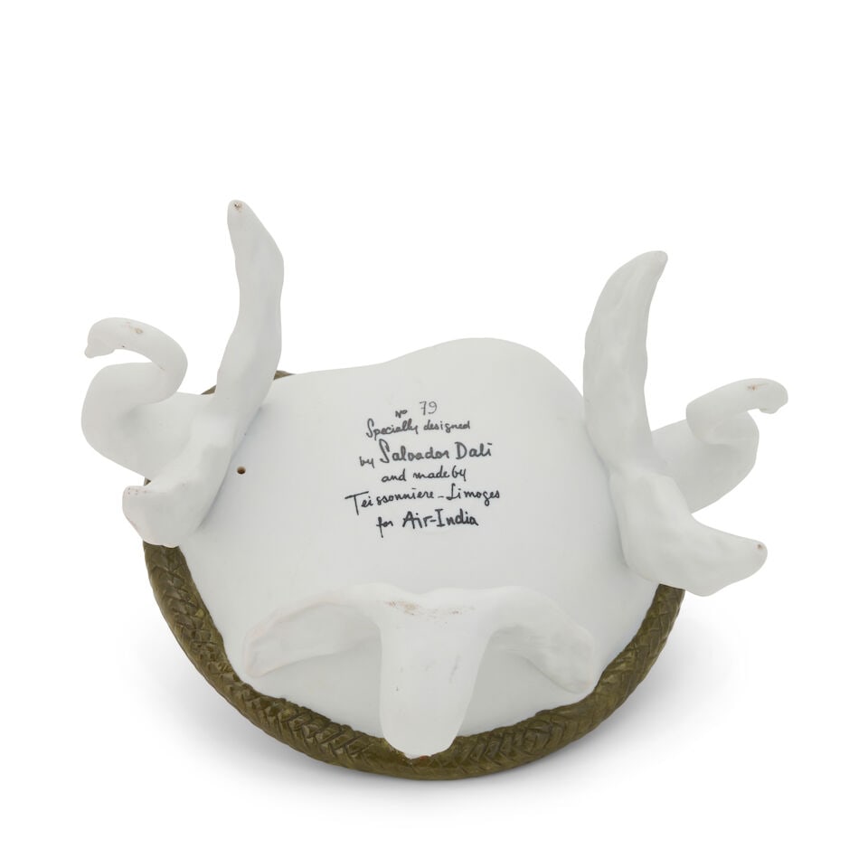 SALVADOR DALI (1904-1989) FOR AIR INDIA SWAN/ELEPHANT ASHTRAY Limoges, France, designed 1967, pa... - 3