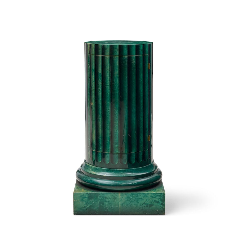 ALDO TURA (1909-1963) COLUMNAR COCKTAIL CABINET Italy, mid-20th century, lacquered goatskin, woo... (1 of 2)