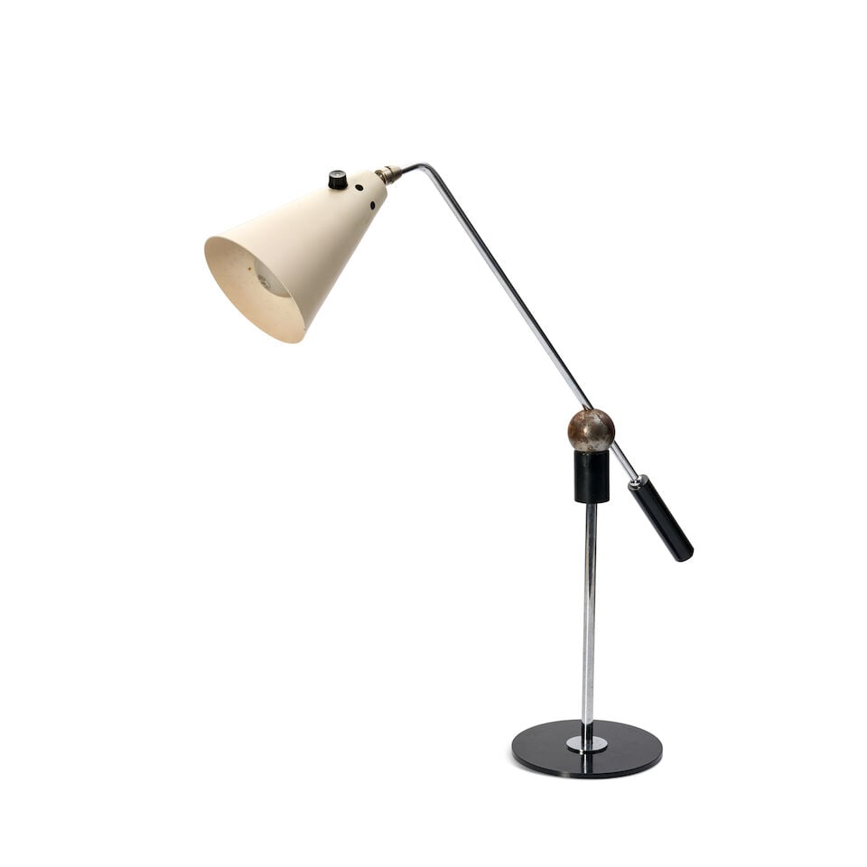GILBERT WATROUS (1918-1991) FOR HEIFETZ MANUFACTURING TABLE LAMP United States, circa 1950, enam... - 2