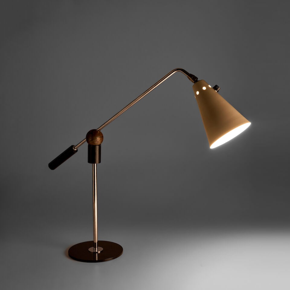 GILBERT WATROUS (1918-1991) FOR HEIFETZ MANUFACTURING TABLE LAMP United States, circa 1950, enam... - 3