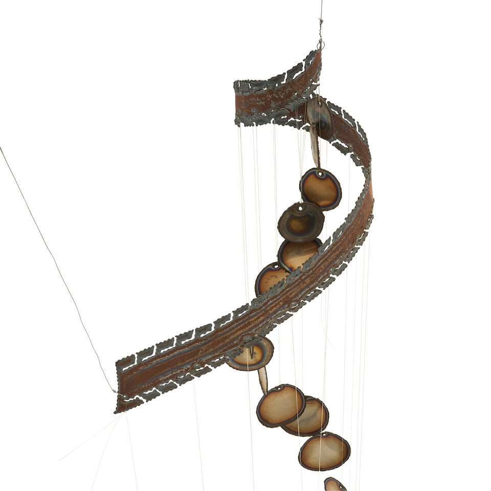 BRUTALIST KINETIC SCULPTURE probably United States, circa 1970, torch-cut steel and stainless st... - 2