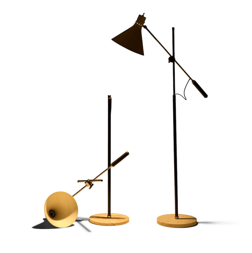 GINO SARFATTI (1912-1985) FOR ARTLUCE ADJUSTABLE FLOOR LAMP Italy, circa 1960, enameled aluminum... - 2