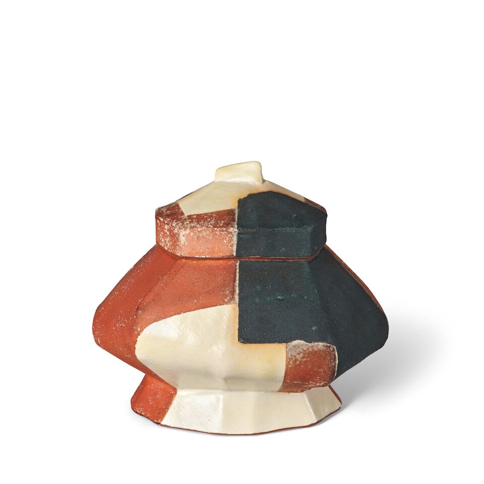 MARK PHARIS (BORN 1947) COVERED VESSEL Minnesota, late 20th century, glazed earthenware, unmarke... (1 of 3)