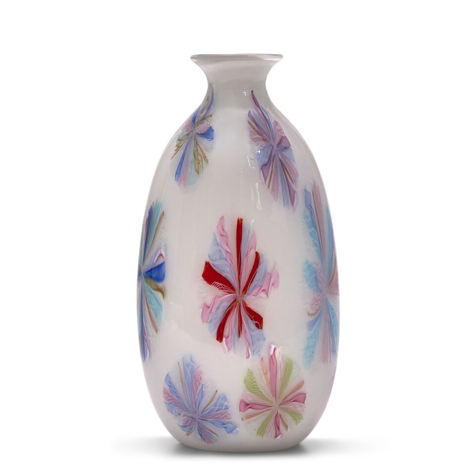 A.V.E.M. (ARTISTIC PRODUCTION 1932-1972) VASE Murano, Italy, circa 1960, cased white and clear g... (1 of 2)