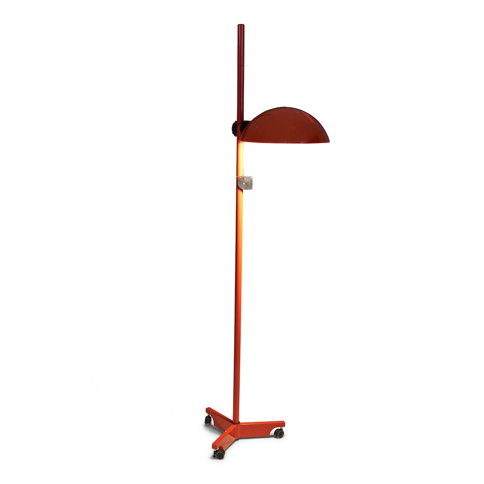 ELIO MARTINELLI (1922-2004) FOR MARTINELLI LUCE ADJUSTABLE FLOOR LAMP Italy, 1970s, enameled ste... - 2