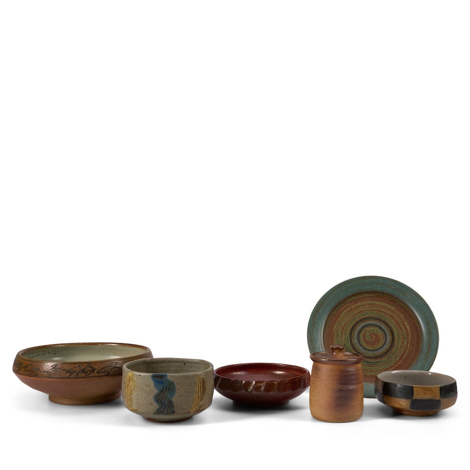 SIX STUDIO POTTERY VESSELS England and United States, late 20th/early 21st century, glazed ceram... (1 of 3)