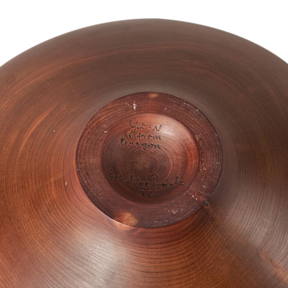 TWO BOB STOCKSDALE (1913-2003) BOWLS Berkeley, California, 1980s, larger bowl, 1983, yew, marked... - 3