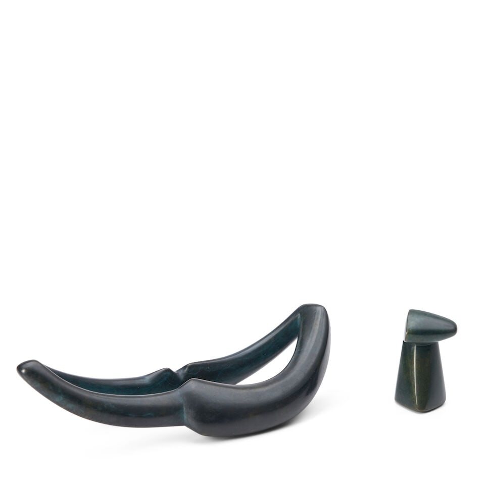 TWO PETER DECAMP HAINES (1942-2024) BRONZES Cambridge, Massachusetts, 1986/1987, green patinated... (1 of 3)