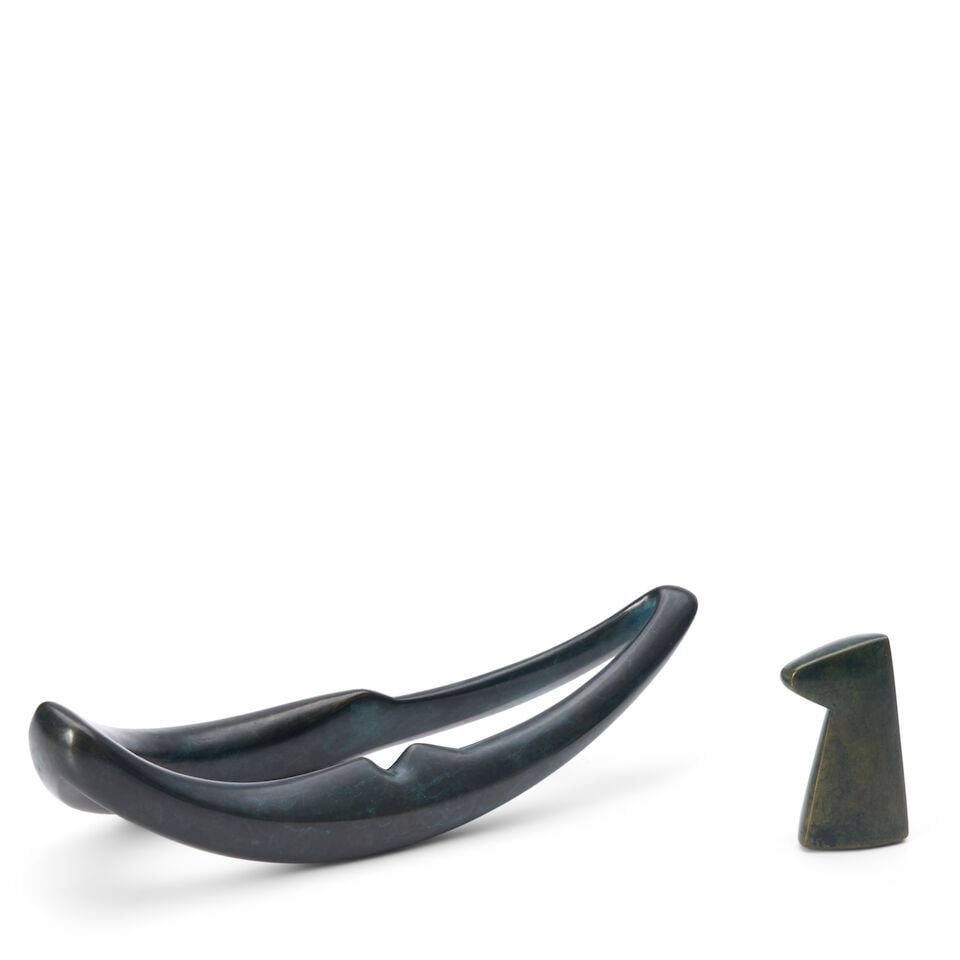 TWO PETER DECAMP HAINES (1942-2024) BRONZES Cambridge, Massachusetts, 1986/1987, green patinated... - 3
