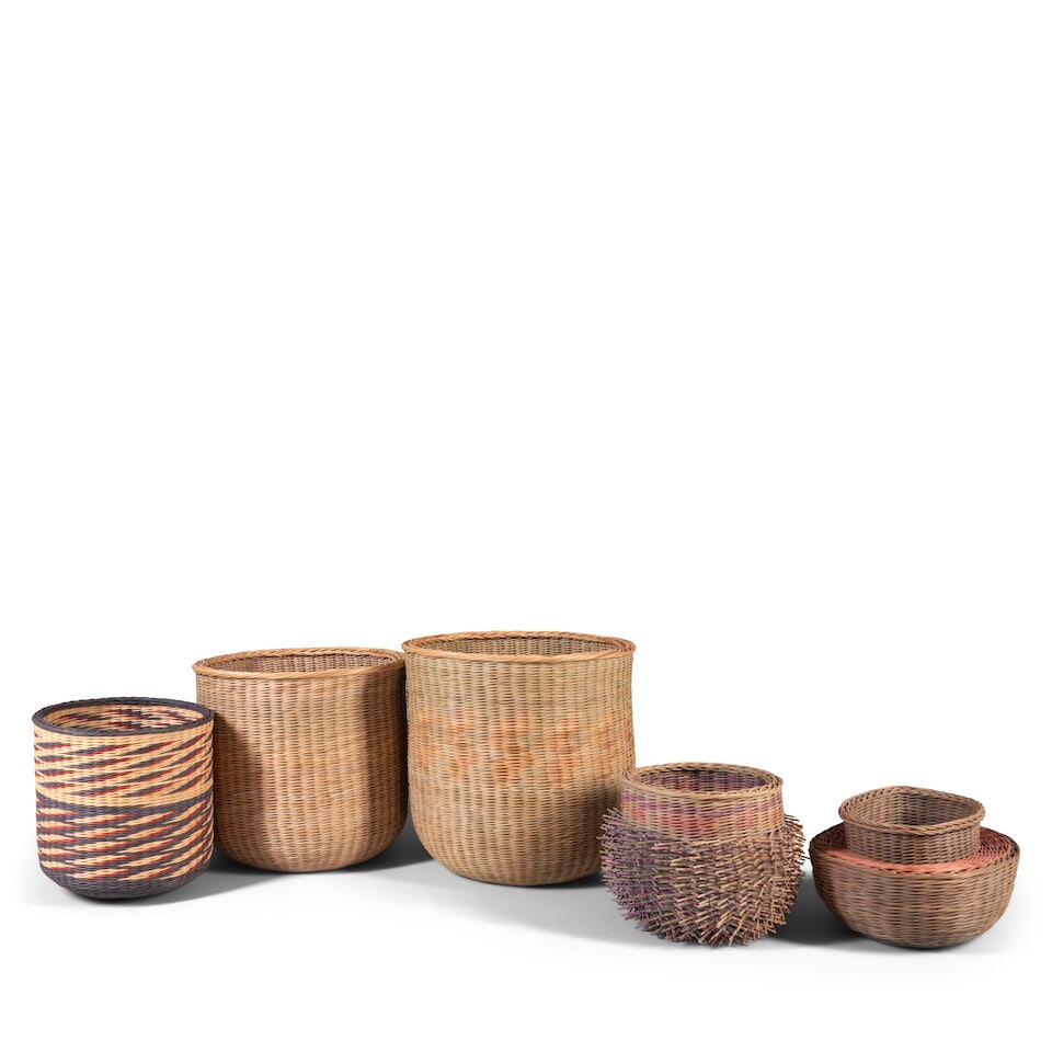 FIVE KARI LØNNING (BORN 1970) WOVEN BASKETS United States, dated 1986 to 2002, natural and ... - 3