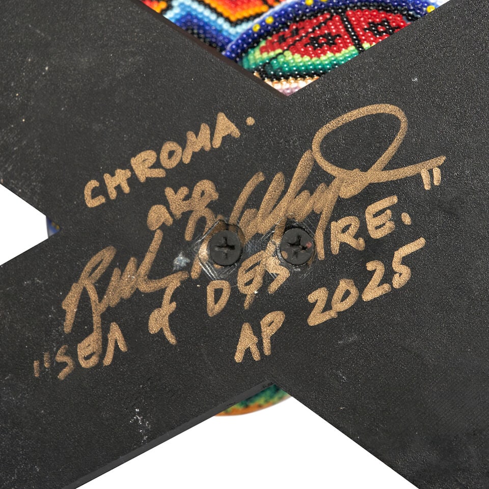 RICK WOLFRYD 'CHROMA' (BORN 1953) 'SEA OF DESIRE' Mexico, 2025, Huichol beads on polymer form fa... - 2