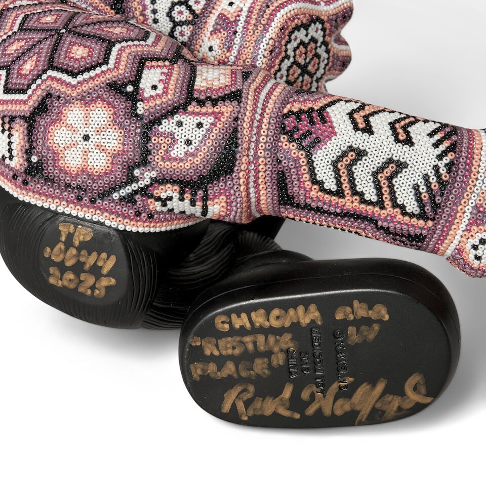 RICK WOLFRYD 'CHROMA' (BORN 1953) 'RESTING IN PLACE' Mexico, 2025, Huichol beads on polymer form... - 2