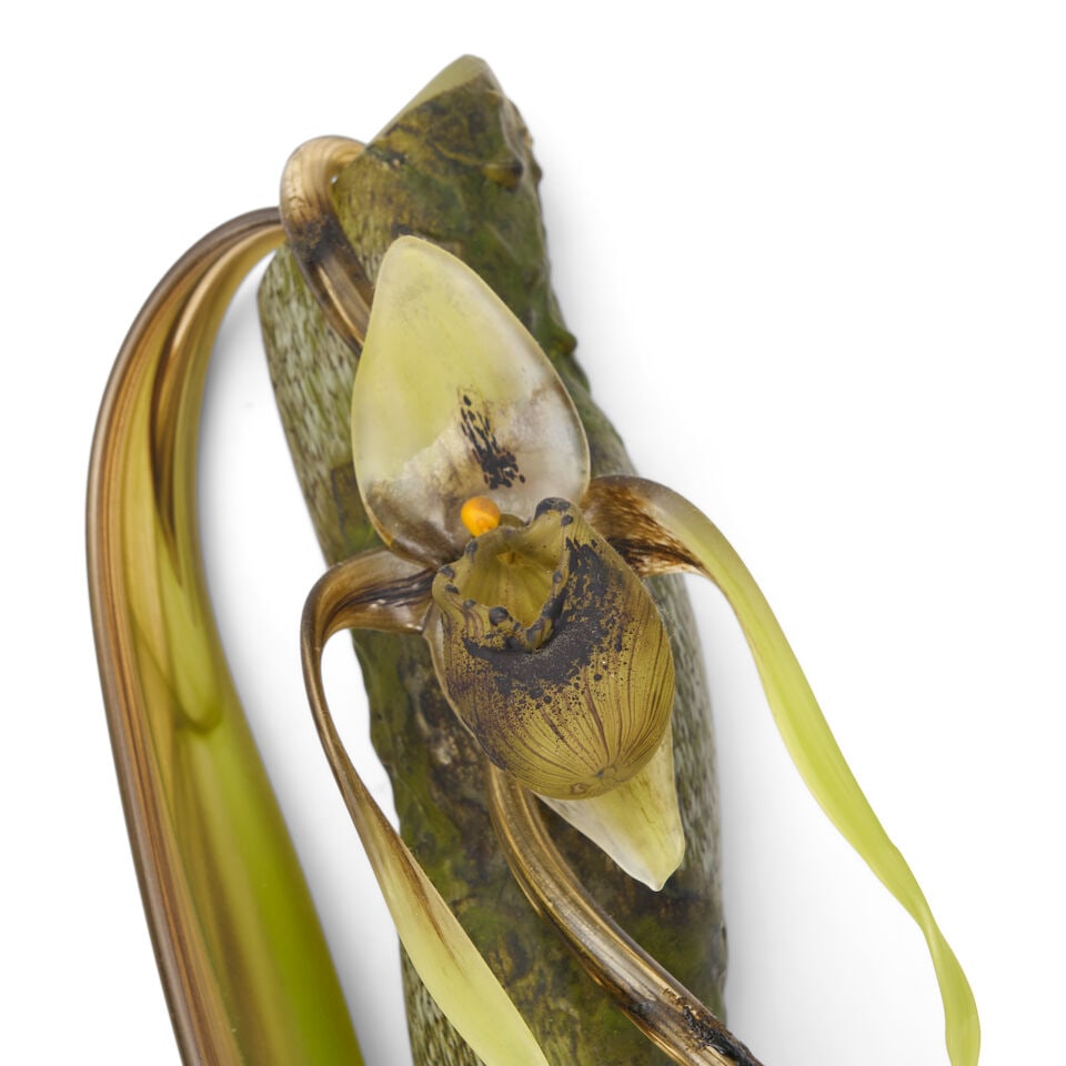 DEBORA MOORE (BORN 1960) BRANCH WITH ORCHIDS Seattle, Washington, 2005, blown and hot sculpted g... - 3