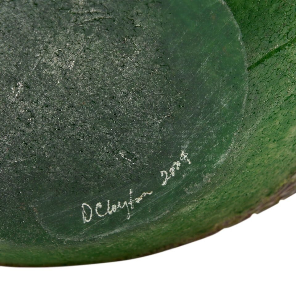 DEANNA CLAYTON (BORN 1964) VESSEL Wisconsin, 2004, pate-de-verre, electroplated copper, incised ... - 2