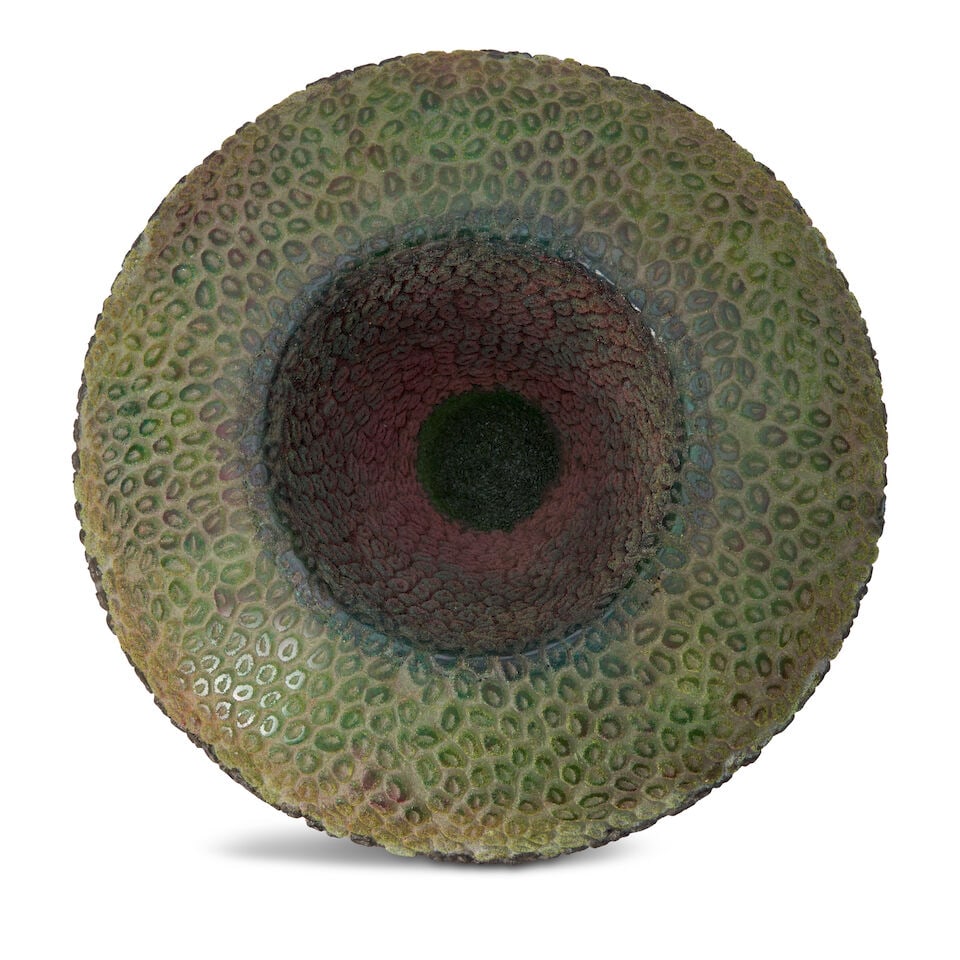 DEANNA CLAYTON (BORN 1964) VESSEL Wisconsin, 2004, pate-de-verre, electroplated copper, incised ... - 3