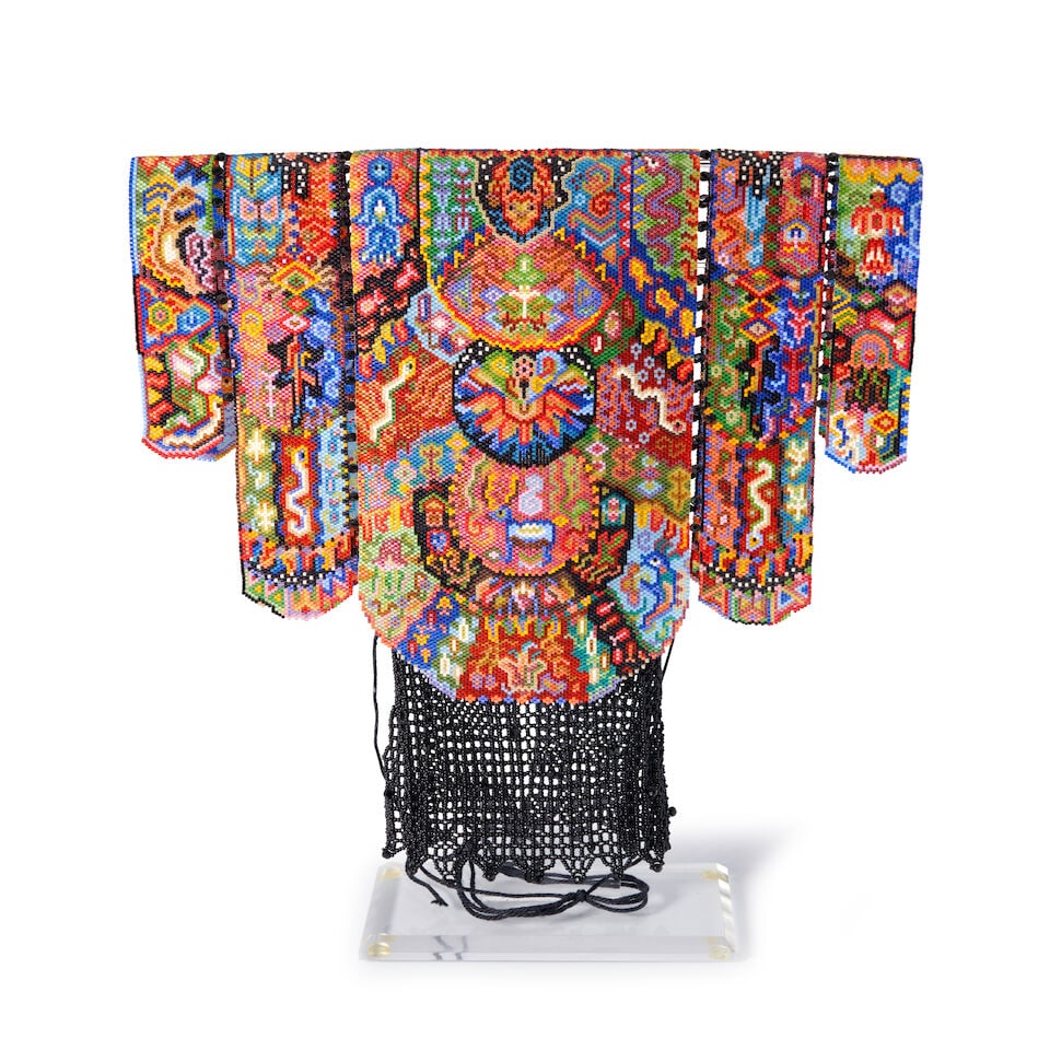 SHARMINI WIRASEKARA (20TH/21ST CENTURY) ROBE, British Columbia, dated 2008, glass beadwork, silk... (1 of 2)
