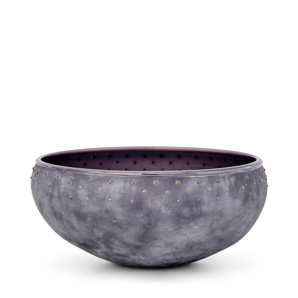MATTHEW CURTIS (BORN 1964) BOWL Australia, circa 2000, blown glass, metal bosses, incised mark '... - 5
