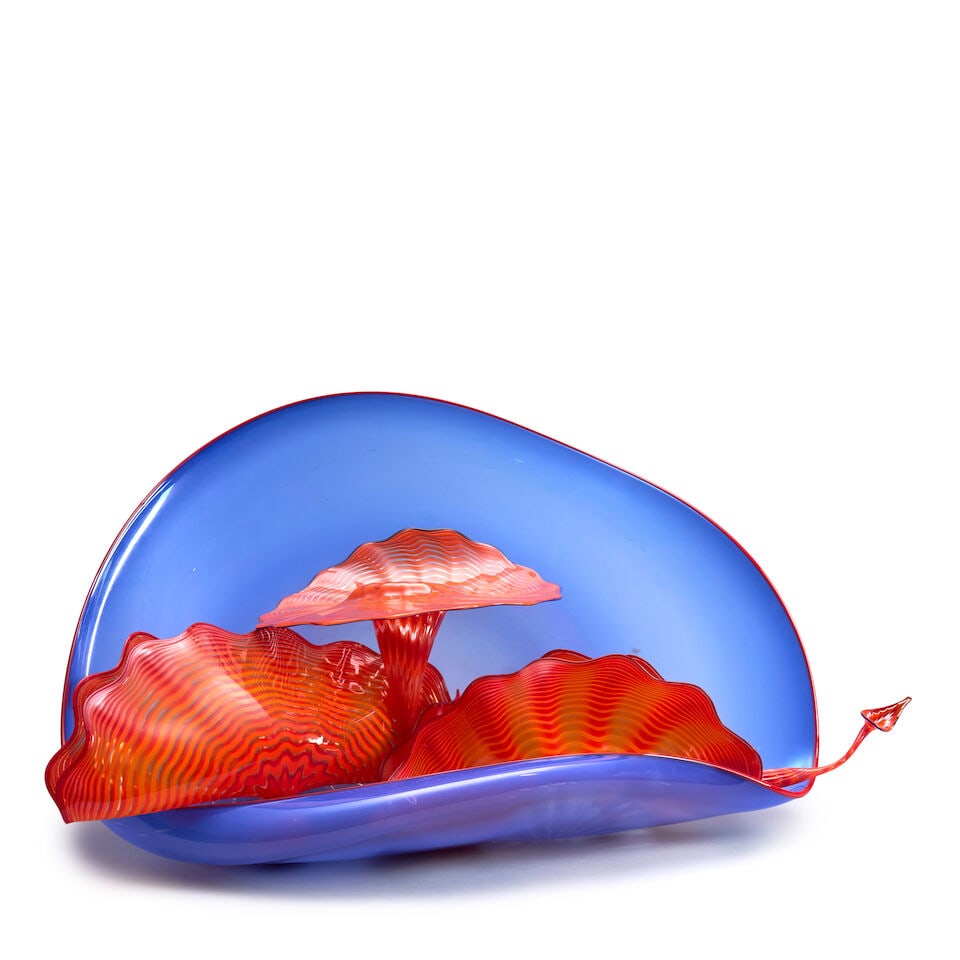 DALE CHIHULY (BORN 1941) FIVE-PIECE 'PERSIAN' SET Seattle, Washington, dated 1988, blown glass, ... (1 of 10)