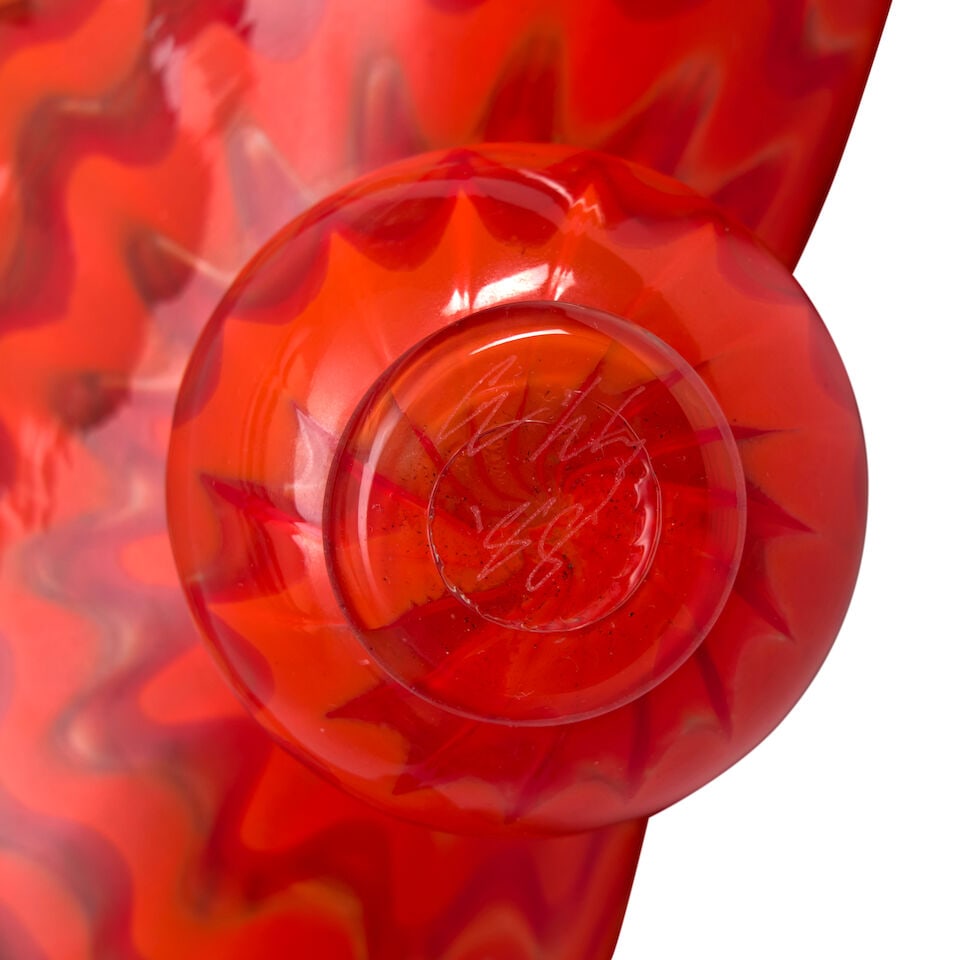 DALE CHIHULY (BORN 1941) FIVE-PIECE 'PERSIAN' SET Seattle, Washington, dated 1988, blown glass, ... - 3