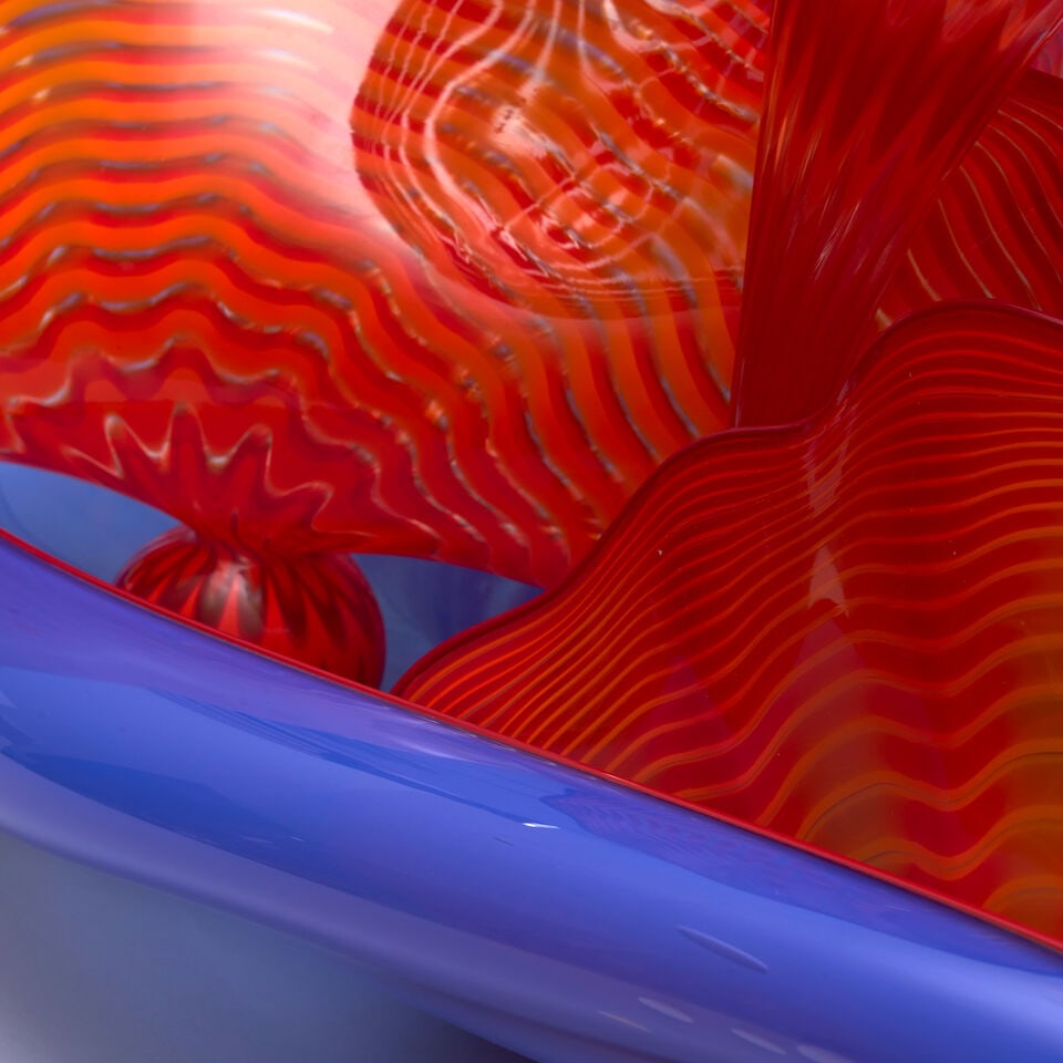 DALE CHIHULY (BORN 1941) FIVE-PIECE 'PERSIAN' SET Seattle, Washington, dated 1988, blown glass, ... - 5