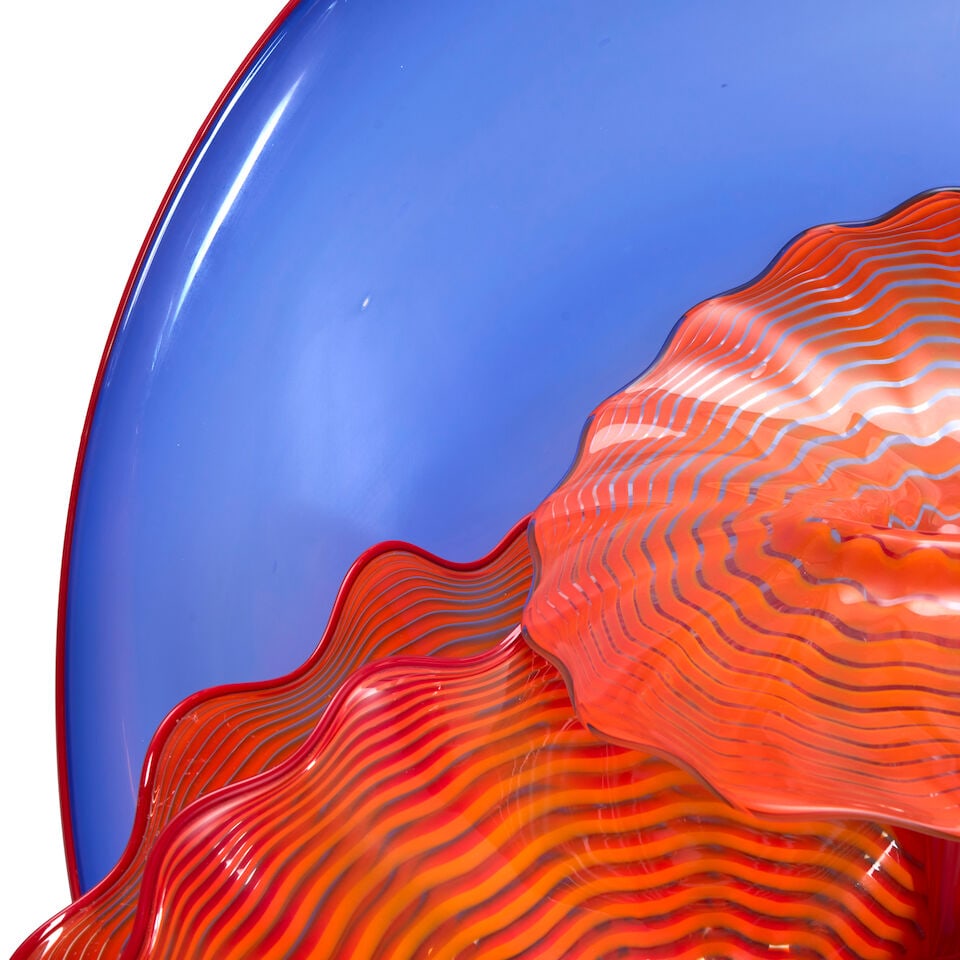 DALE CHIHULY (BORN 1941) FIVE-PIECE 'PERSIAN' SET Seattle, Washington, dated 1988, blown glass, ... - 6