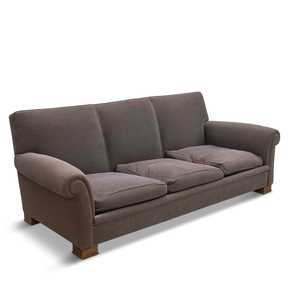 SOFA CUSTOM MADE IN THE MANNER OF JEAN-MICHEL FRANK Paris, France, circa 2000, upholstery, wood ... (1 of 5)