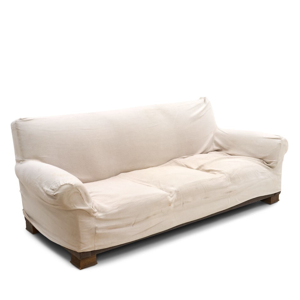 SOFA CUSTOM MADE IN THE MANNER OF JEAN-MICHEL FRANK Paris, France, circa 2000, upholstery, wood ... - 4