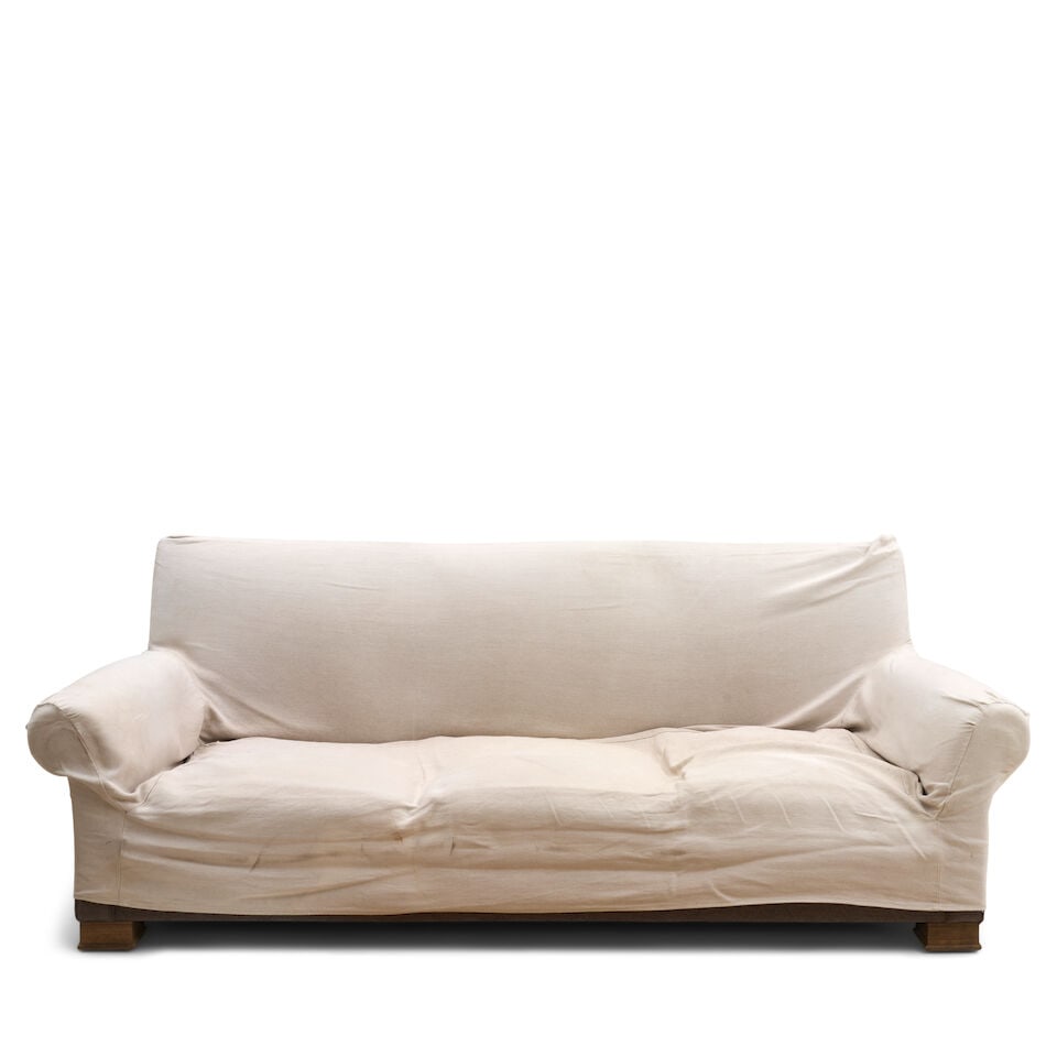 SOFA CUSTOM MADE IN THE MANNER OF JEAN-MICHEL FRANK Paris, France, circa 2000, upholstery, wood ... - 5