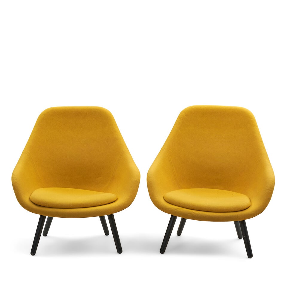 HEE WELLING (BORN 1974) FOR HAY PAIR OF AAL 82 SOFT CHAIRS Horsens, Denmark, designed 2010, wool... - 2