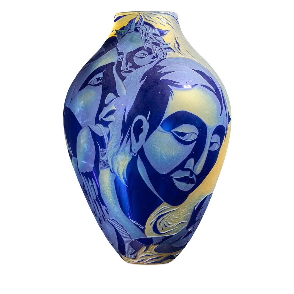 LISABETH STERLING (BORN 1958) 'A REFLECTION OF TRUTH' United States, 2000, blown and carved glas...: LISABETH STERLING (BORN 1958) 'A REFLECTION OF TRUTH' United States, 2000, blown and carved glass, signed, dated, and titled, 'A Reflection of Truth,' 'Lisabeth 2000,' ht. 13 in. Footnotes: Provenance