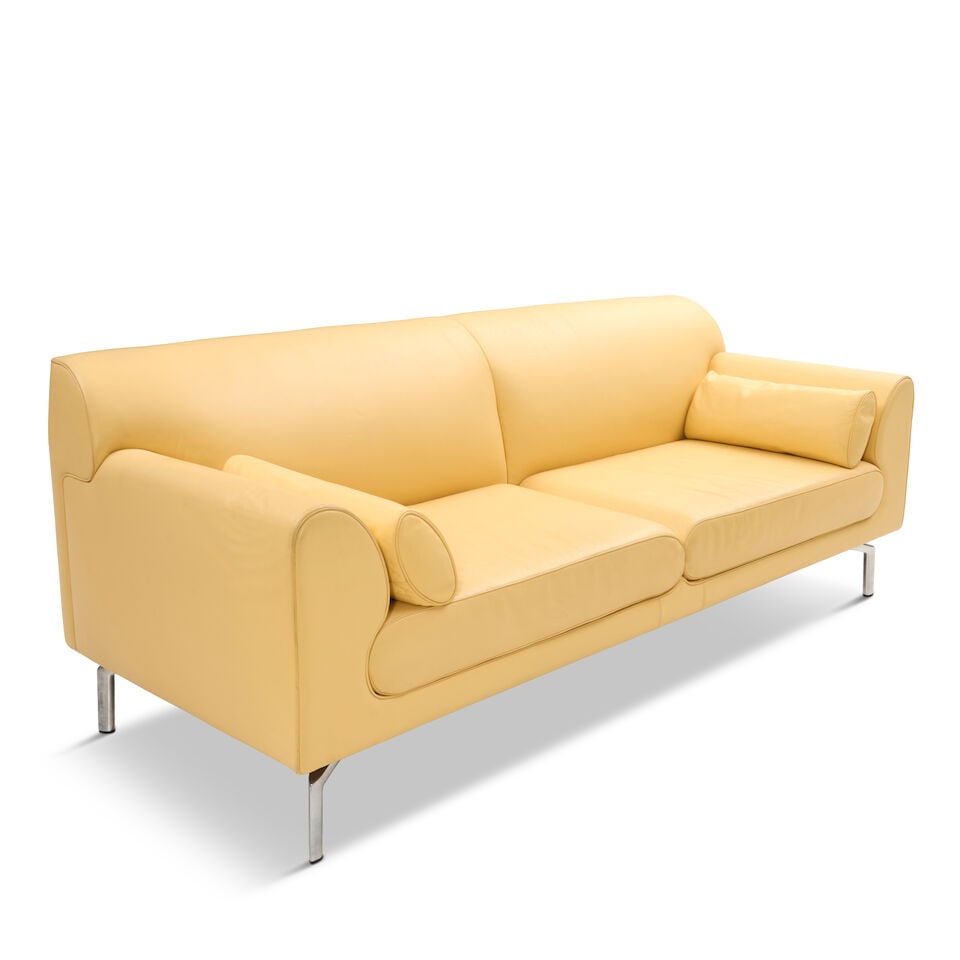 LUCIANO PAGANI AND ANGELO PERVERSI FOR POLTRONA FRAU 'EOS' TWO-SEAT SOFA Italy, circa 2000, leat... - 5