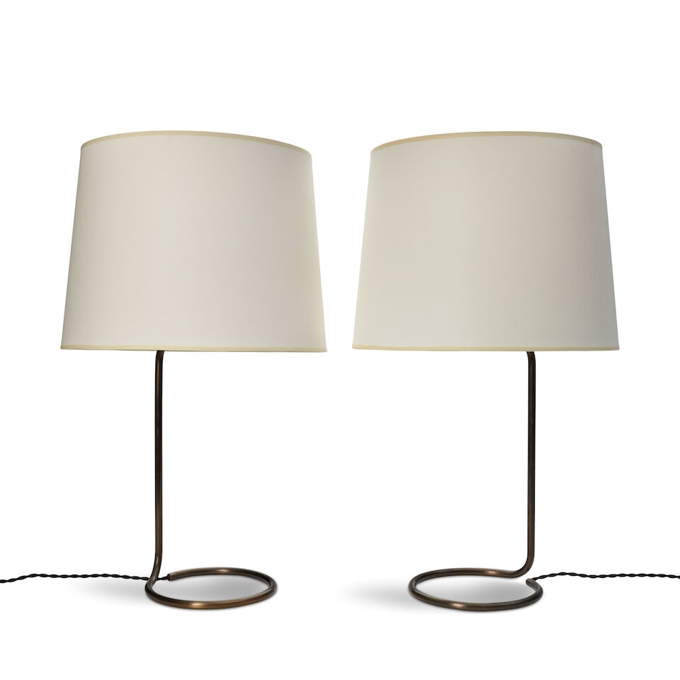 PAIR OF WYETH TALL 'ROPE' TABLE LAMPS Brooklyn, New York, early 21st century, patinated brass, e... (1 of 2)