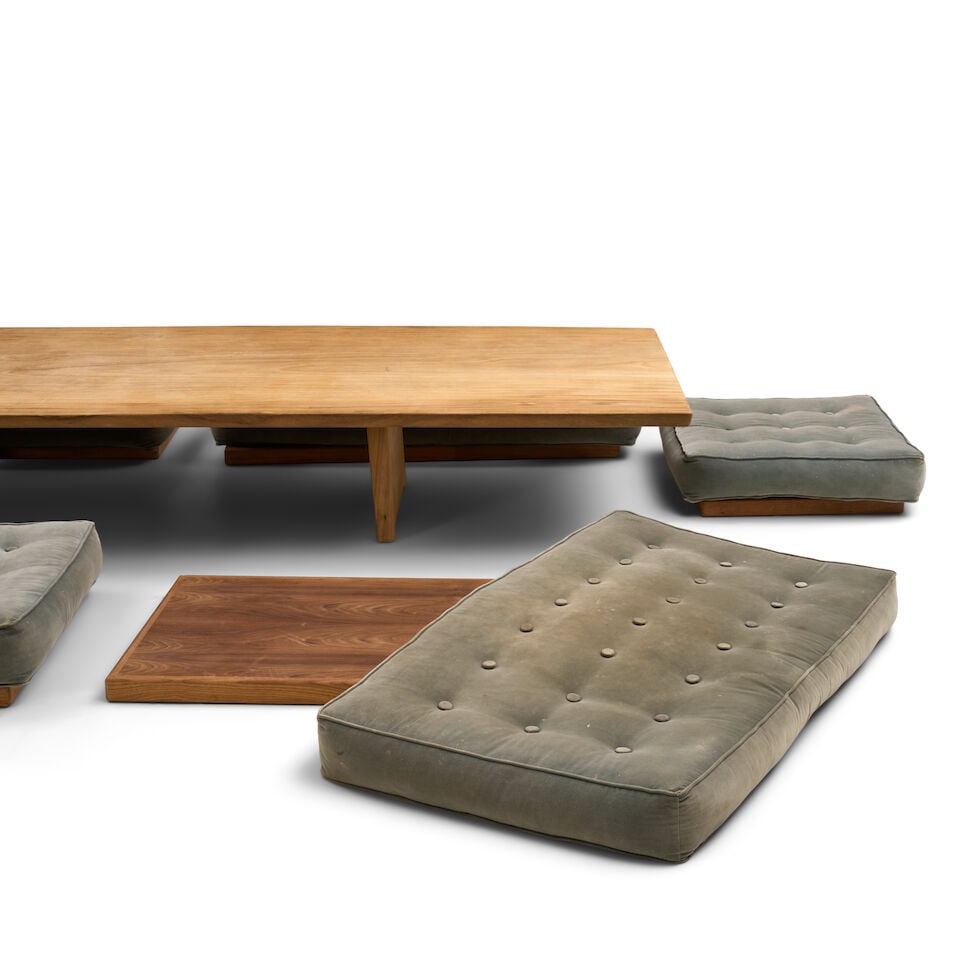 NIELS SCHOENFELDER (20TH/21ST CENTURY) LOW TABLE AND SEATING early 21st century, table, teak sla... - 2