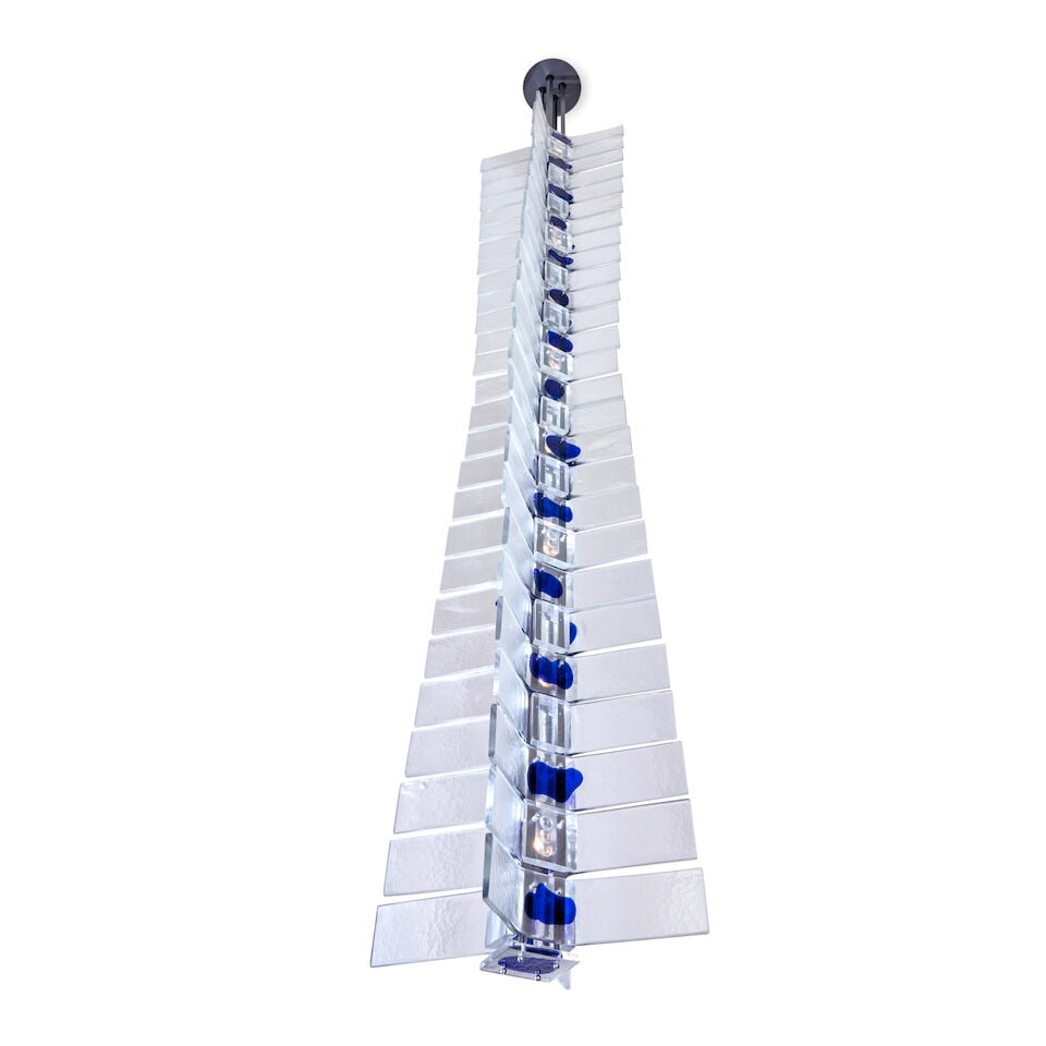 VENINI 'TAZEBAO GRAND SCULPTURE' CHANDELIER Murano, Italy, late 20th century, glass, enameled st... - 5