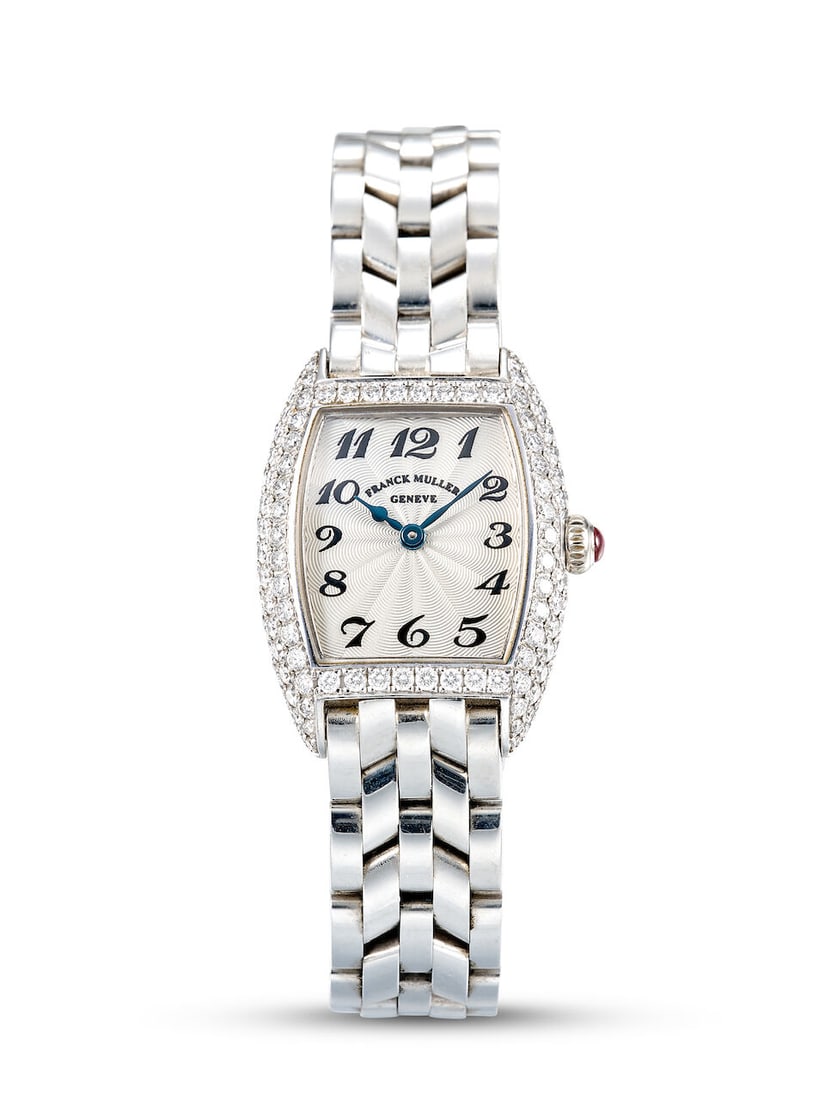 FRANCK MULLER | CINTRÉE CURVEX, REF.2500 QZ D, A WHITE GOLD AND DIAMOND-SET BRACELET WATCH,... (1 of 2)
