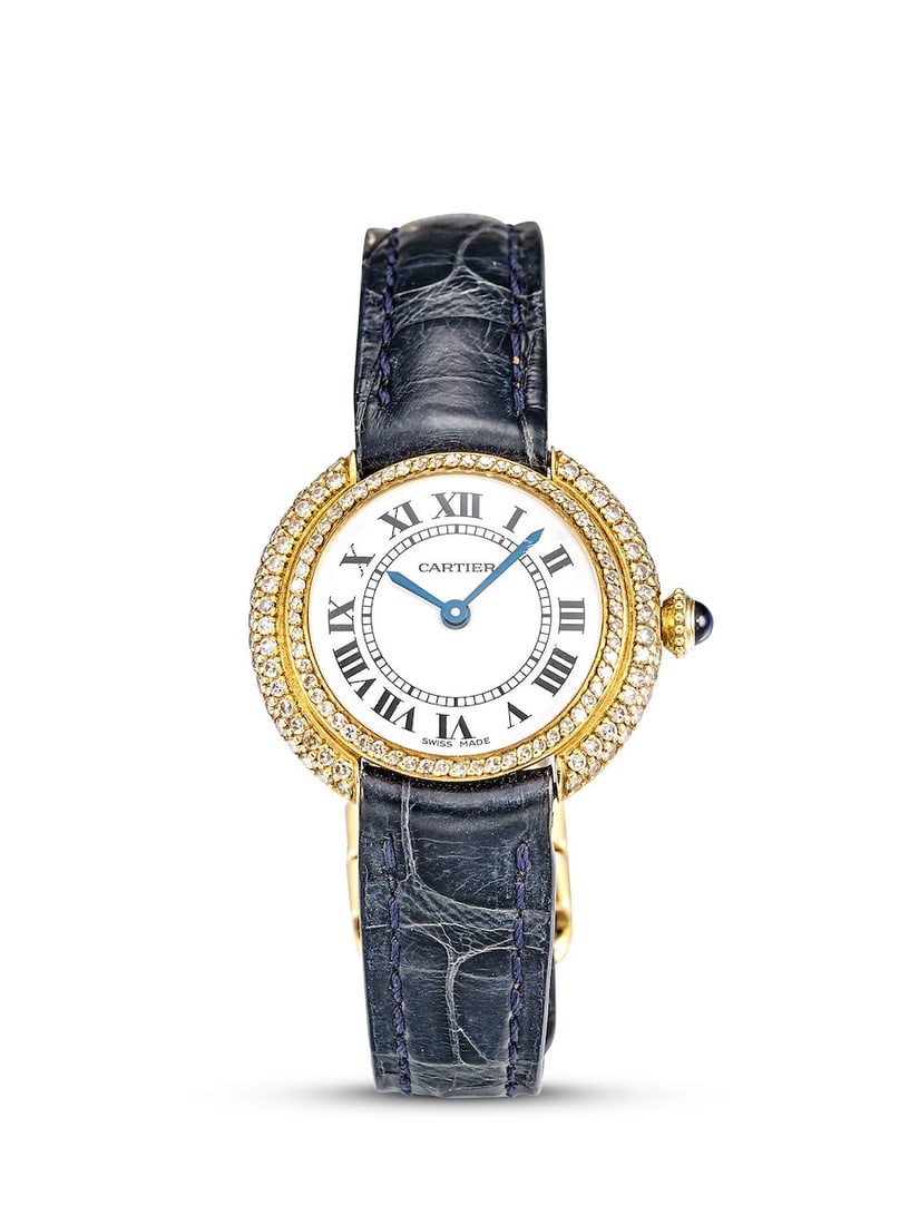 CARTIER | VENDOME, REF.67080, A YELLOW GOLD AND DIAMOND-SET WRISTWATCH, CIRCA 1980 (1 of 2)
