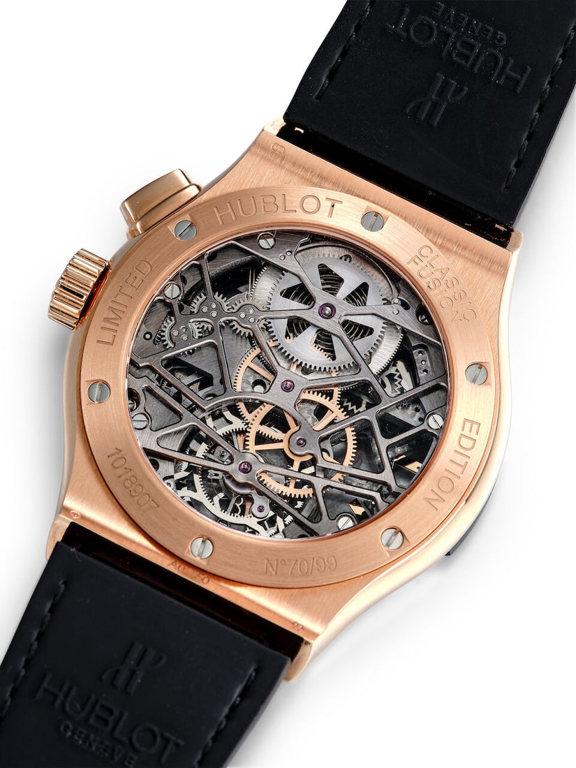 HUBLOT | CLASSIC FUSION TOURBILLON SKELETON KING GOLD, REF.506.OX.0180.LR, A LIMITED EDITION PIN... - 3