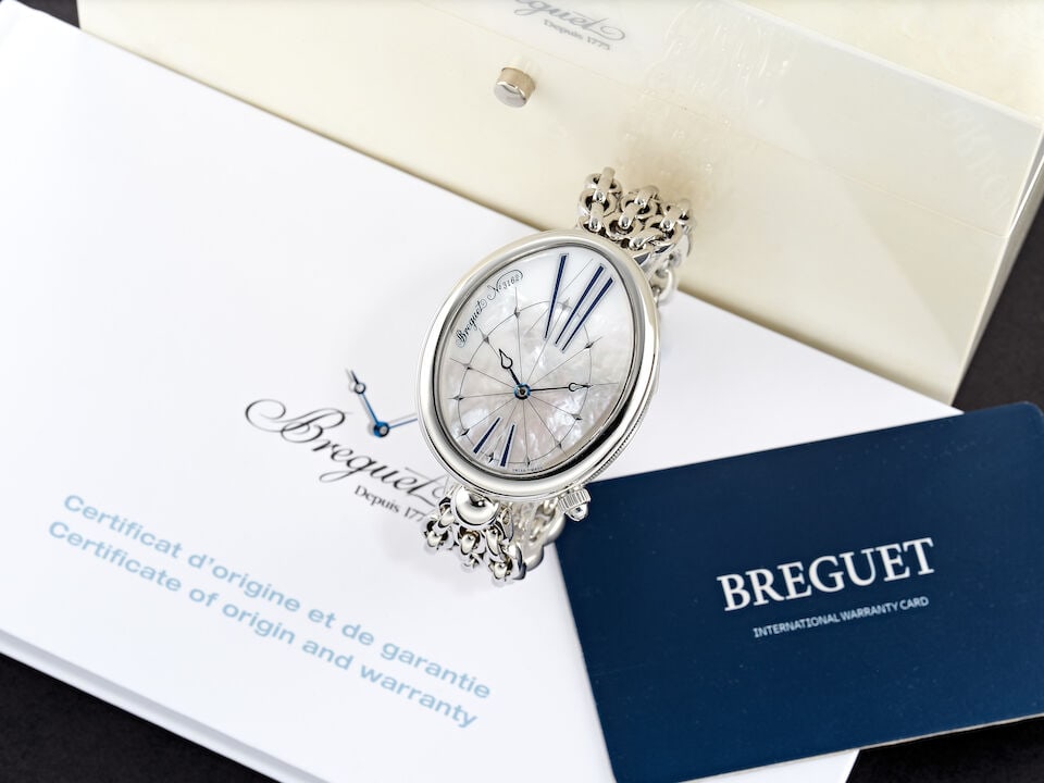 BREGUET | REINE DE NAPLES, REF.8967ST, A NEW OLD STOCK STAINLESS STEEL BRACELET WATCH WITH MOTHE... - 4