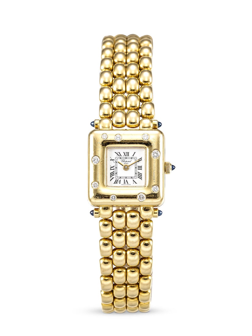 CHOPARD | SQUARE CLASSIC, REF.10/6116-23, A YELLOW GOLD AND DIAMOND-SET BRACELET WATCH, CIRCA 1995 (1 of 2)