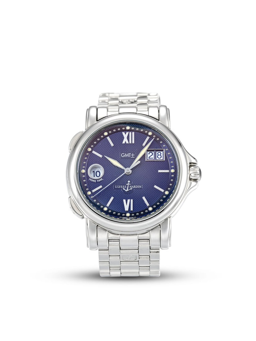 ULYSSE NARDIN | SAN MARCO GMT BIG DATE, REF.223-88, A STAINLESS STEEL DUAL TIME BRACELET WATCH W... (1 of 2)