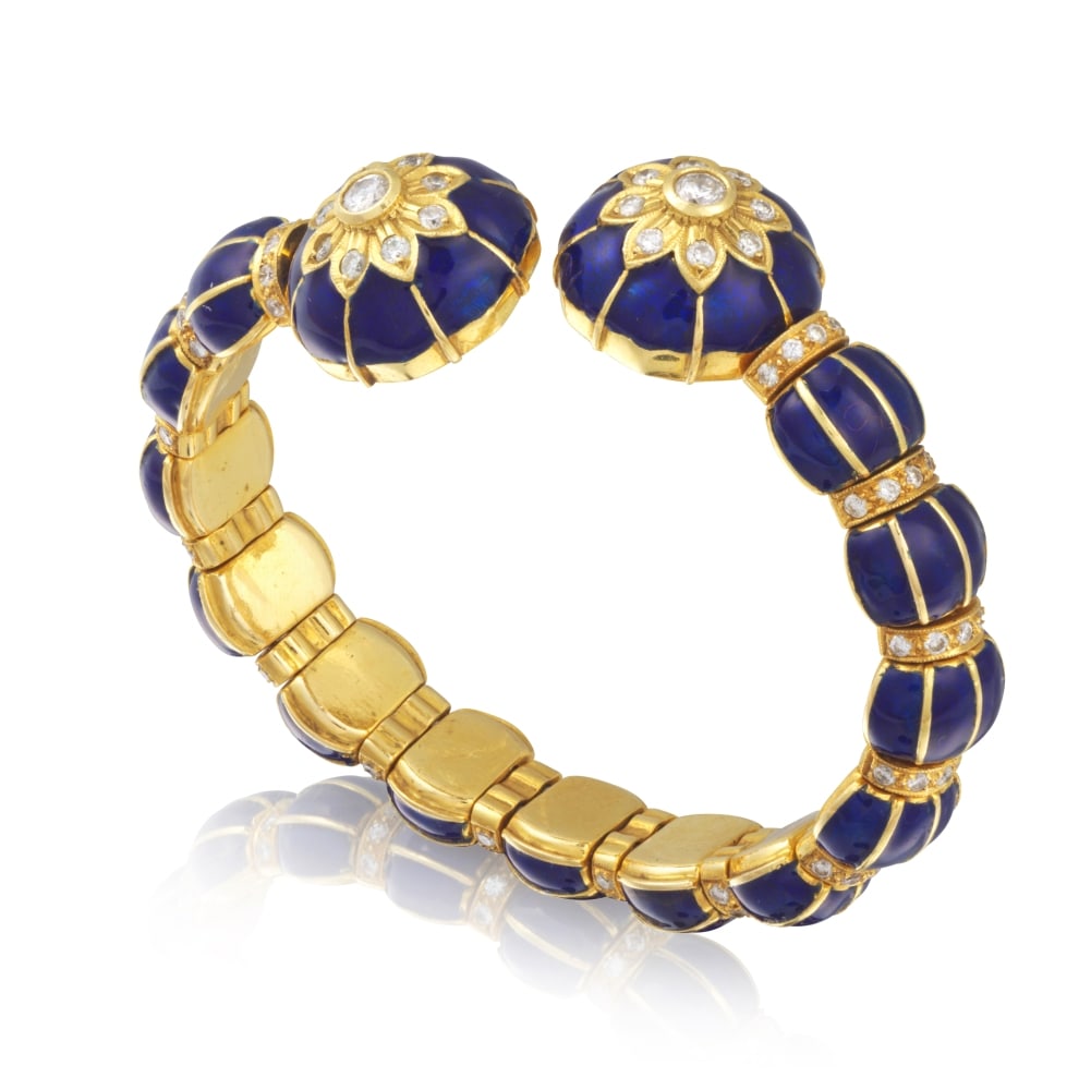 BRACELET JONC ÉMAIL ET DIAMANTS (1 of 1)